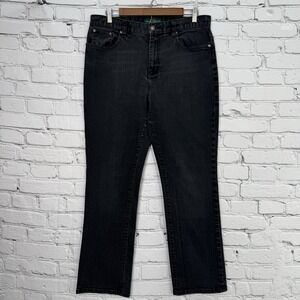 Lauren‎ Jeans Co. Ralph Lauren Black Denim Jeans 12 Classic Straight Leg 32x30